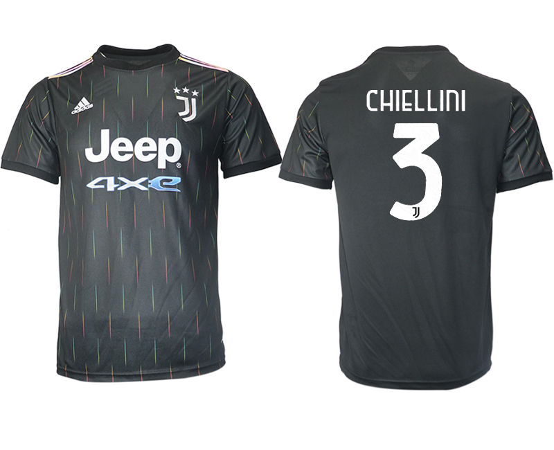 Men 2021-2022 Club Juventus away aaa version black #3 Soccer Jersey